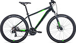 Велосипед Forward APACHE 27 5 2.0 disc 2021 рост 17 черный матовый/ярко-зеленый