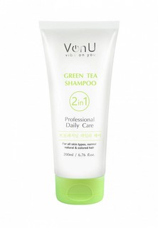 Шампунь Von U с зеленым чаем, Green Tea Shampoo, 200 мл