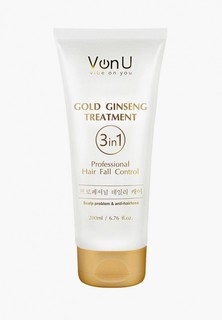 Маска для волос Von U от перхоти, стимулирующая рост, Ginsing Gold Treatment, 200 мл