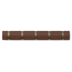Вешалка настенная flip (umbra) коричневый 50x6x3 см.