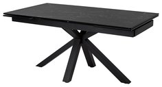 Стол ALTO 160 NERO KL-116 Черный мрамор матовый, итальянская керамика/ черный каркас Bravo