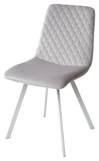 Стул DAIQUIRI BLUVEL-03 LIGHT GREY / белый каркас, велюр Bravo