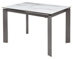 Стол CORNER 120 VOLAKAS WHITE Белый мрамор глянцевый, керамика/ GREY1 Bravo