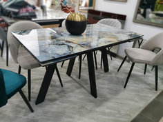 Стол НЕО-2 140 см МАГЕЛЛАН, стекло / ЧЕРНЫЙ, Bravo