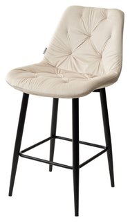 Полубарный стул YAM G062-03 светлый беж, велюр (H=65cm) Bravo