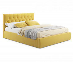 Мягкая кровать Verona 160 желтая с подъемным механизмом Bravo
