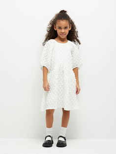 Платье с пышными рукавами для девочек (белый, 104) Sela