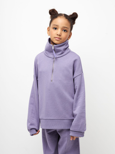 Свитшот с высоким воротником для девочек (фиолетовый, 122) Sela