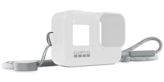 Силиконовый чехол GoPro с ремешком для камеры HERO8 белый AJSST-002 (Sleeve + Lanyard)