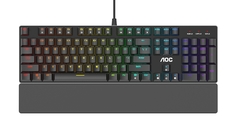 Клавиатура игровая AOC GK500 (многоцветная RGB, плетеный позолоченный USB-кабель 1,8 м) чёрный