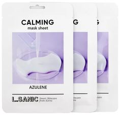 Успокаивающая тканевая маска с азуленом L.SANIC Azulene Calming Mask Sheet 25 мл*3 шт