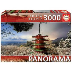 Пазл Educa панорама Гора Фудзи и пагода Чурейто, 3000 деталей