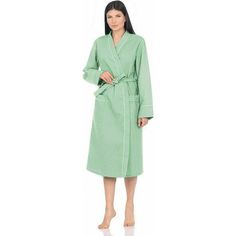 Халат вафельный Home One с кантом 46 фисташка