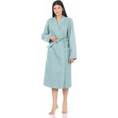 Халат вафельный Home One с кантом 56 голубой
