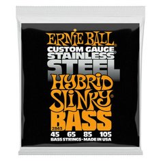 Струны для бас-гитары Ernie Ball 2843 Stainless Steel Slinky Hybrid 45-105