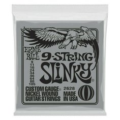 Струны для 9 струнной электрогитары Ernie Ball 2628 Nickel Wound Slinky 9-105