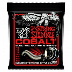 Струны для 7 струнной бас-гитары Ernie Ball 2730 Cobalt Slinky Skinny Top Heavy Bottom 10-62