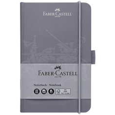 Бизнес-блокнот Faber-Castell, 194 листа, матовая ламинация, тиснение ВД-лаком, A6, бархатный серый