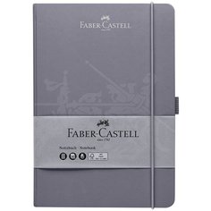 Бизнес-блокнот Faber-Castell, 194 листа, матовая ламинация, тиснение ВД-лаком, A5, бархатный серый