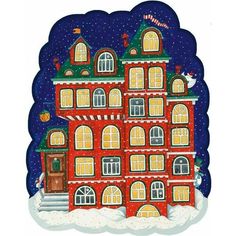Настенный календарь-постер с окошками Пряничный дом