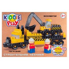 Конструктор KiddiePlay Экскаватор и Погрузчик, 81 деталь