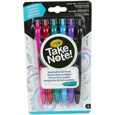 Набор смываемых гелевых ручек Crayola Take Note, 6 штук