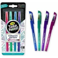 Набор гелевых ручки с эффектом блесток Crayola Take Note, 4 штуки