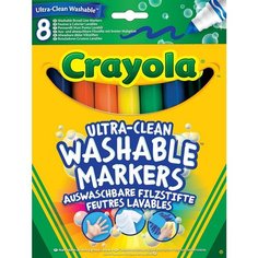 Набор смываемых фломастеров Crayola Супер чисто, с толстым наконечником, 8 штук