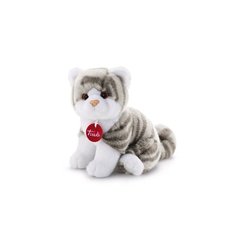 Мягкая игрушка Котёнок Брэд, серо-белый, 24 см Trudi