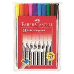 Набор капиллярных ручек в футляре Faber Castell Grip, 10 цветов