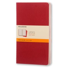 Блокнот Moleskine Cahier Journal Large, 130 х 210 мм, обложка картон, 80 страниц, линейка, клюквенный