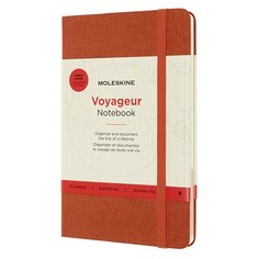 Блокнот Moleskine Voyageur Medium, 115 х 180 мм, обложка текстиль, 208 страниц, линейка, оранжевый