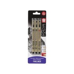 Набор капиллярных ручек Sakura Pigma Micron, 3 штуки (0.35 мм, 0.45 мм, + Ручка Sakura Pigma Graphic 1 мм)