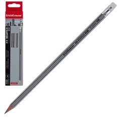 Чернографитный шестигранный карандаш с ластиком ErichKrause Megapolis HB