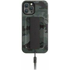 Чехол Uniq для Iphone 12/12 Pro Heldro +Band DE Anti-microbial, Charcoal camo