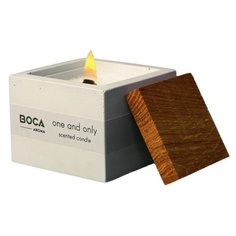 Свеча ароматическая в бетоне Boca Aroma с дубовой крышкой, аромат One And Only