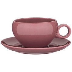 Набор чайный фарфор, 2 предмета, на 1 персону, 290 мл, Bronco, Fusion Брусничная, 263-1012