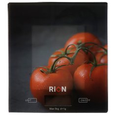 Весы кухонные RION PT-893 стекло, до 5кг, томаты, LCD-дисплей