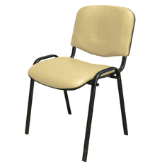 Кресла офисные стул офисный ИЗО 540х610х790мм бежевый иск. кожа/металл