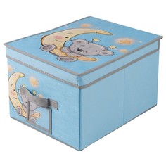 Короба складные короб для хранения МИШКА 400x300x250мм голубой нетканый материал