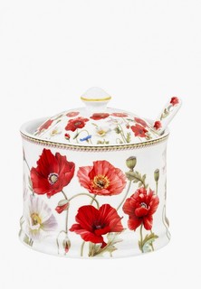 Сахарница Elan Gallery 320 мл 9х9х10 см Маки, с ложкой