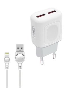 Зарядное устройство Earldom ES-147I 2хUSB 2.4A + кабель USB - Lightning 8-pin White 0L-00054611
