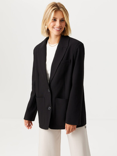 Объемный пиджак (черный, XL) Sela