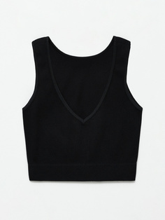 Кроп-топ в рубчик (черный, M/L) Sela