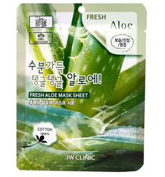 Тканевая маска для лица с экстрактом алоэ Fresh Aloe Mask Sheet 3W Clinic