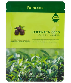 Тканевая маска для лица с экстрактом семян зеленого чая Visible Difference Mask Sheet Green Tea Seed Farm Stay