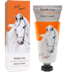Крем для рук с лошадиным маслом Visible Difference Hand Cream Jeju Mayu Farm Stay