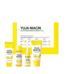 Набор миниатюр с экстрактом юдзу Some By Mi Yuja Niacin 30 Days Brightening Starter Kit, тонер 30мл, сыворотка 10мл, крем-гель 30мл, ночная маска 20г