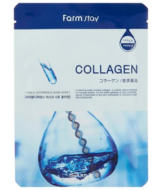 Увлажняющая тканевая маска для лица с коллагеном Visible Difference Mask Sheet Collagen Farm Stay