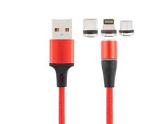 Кабель Vixion K30 USB - Lightning/Micro/USB Type-C 1m Red GS-00012019